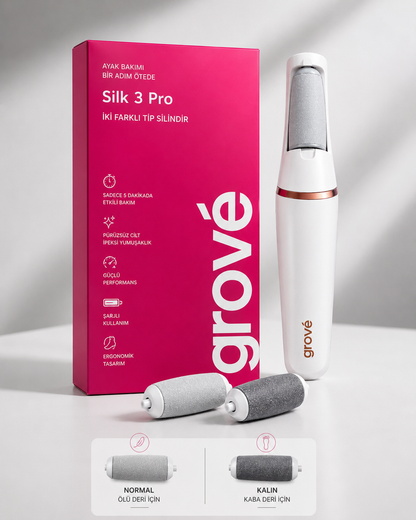 Grovê Silk 3 Pro - Şarjlı Ayak Törpüsü Pedikür ve Ayak Bakım Aleti